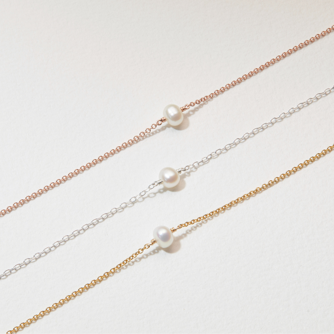 Silver Single Pearl Choker