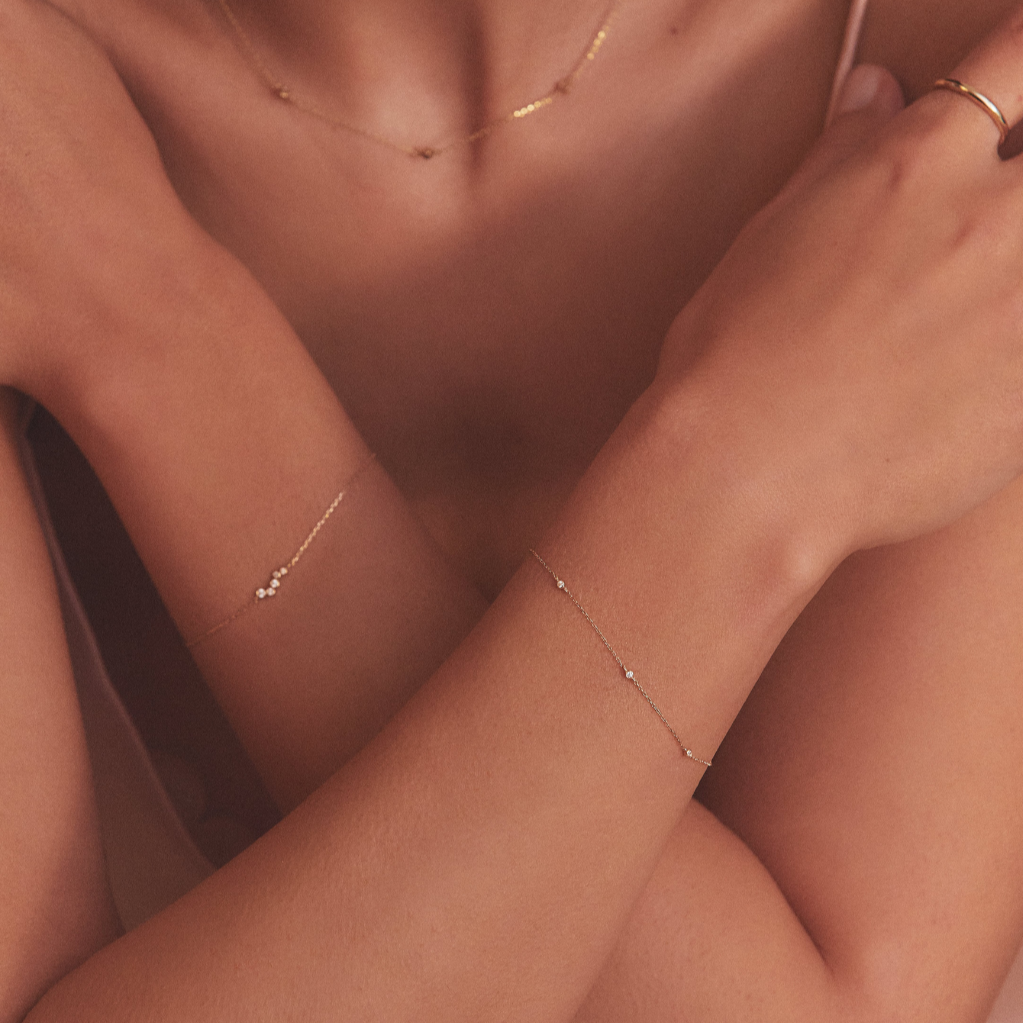 Silver Diamond Style Wave Bracelet
