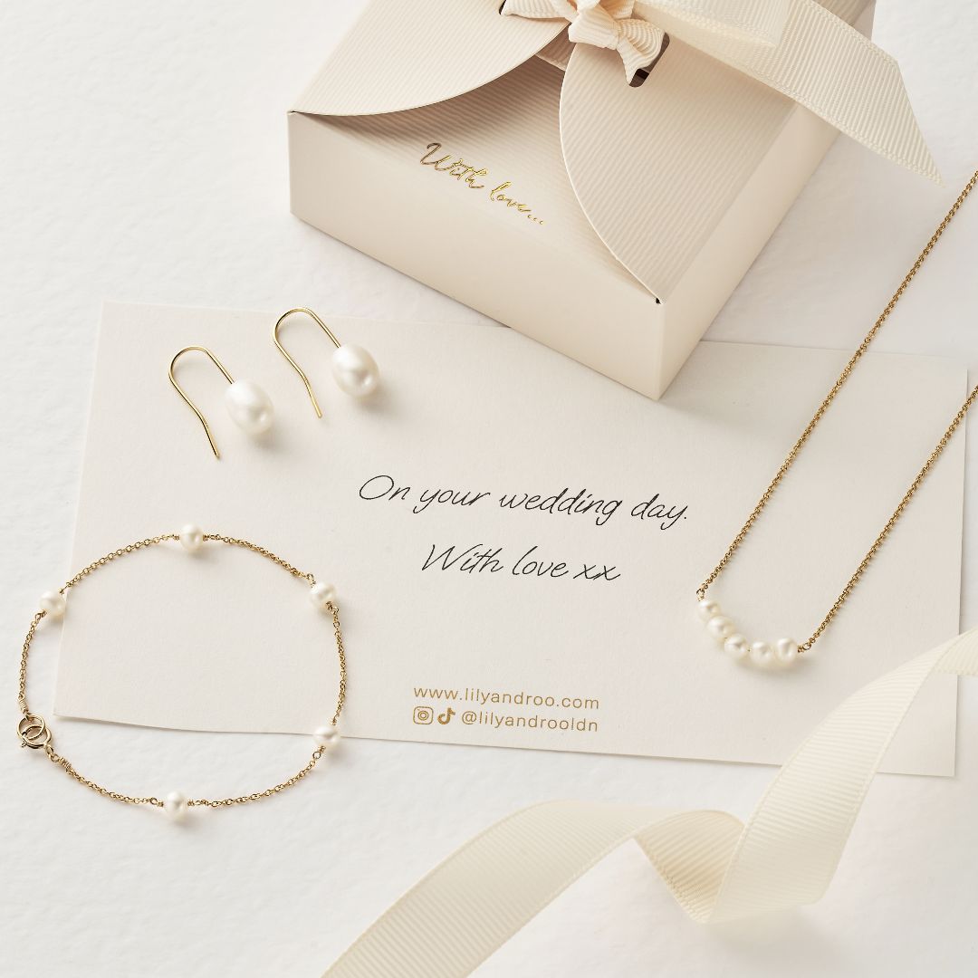 Gold Pearl Cluster Necklace