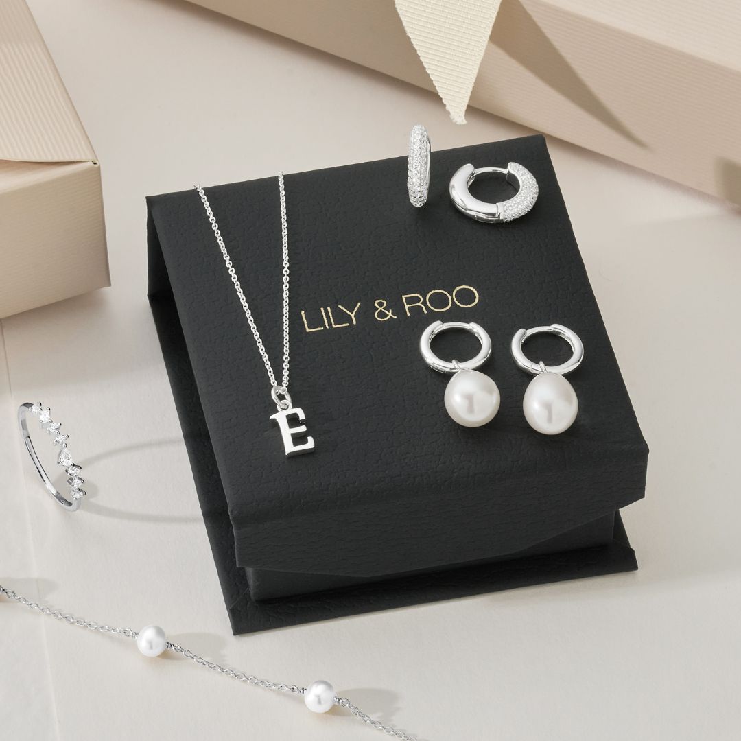 Silver Curve Initial Letter Necklace