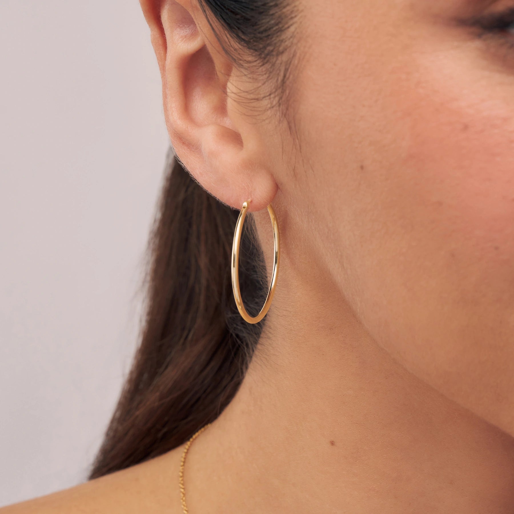 Solid Gold Large Hoop Earrings