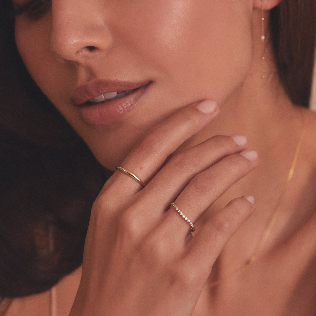 Gold Diamond Style Wave Ring