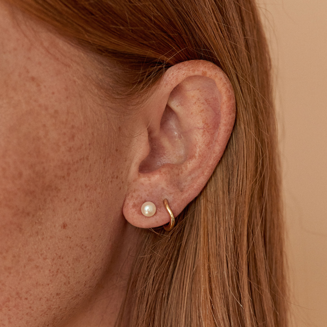 Gold Wave Huggie Hoop Earrings