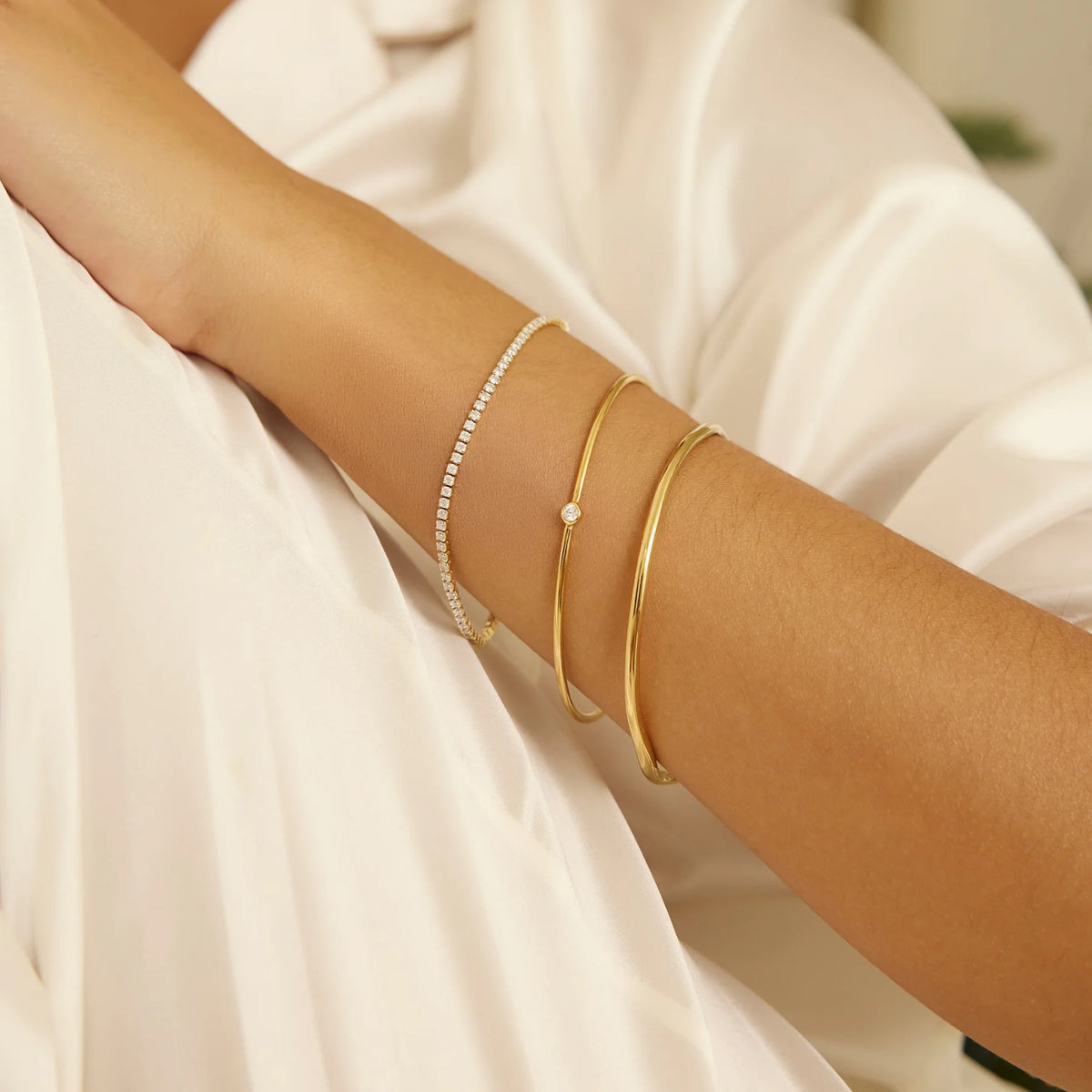 Gold Diamond Style Tennis Bracelet