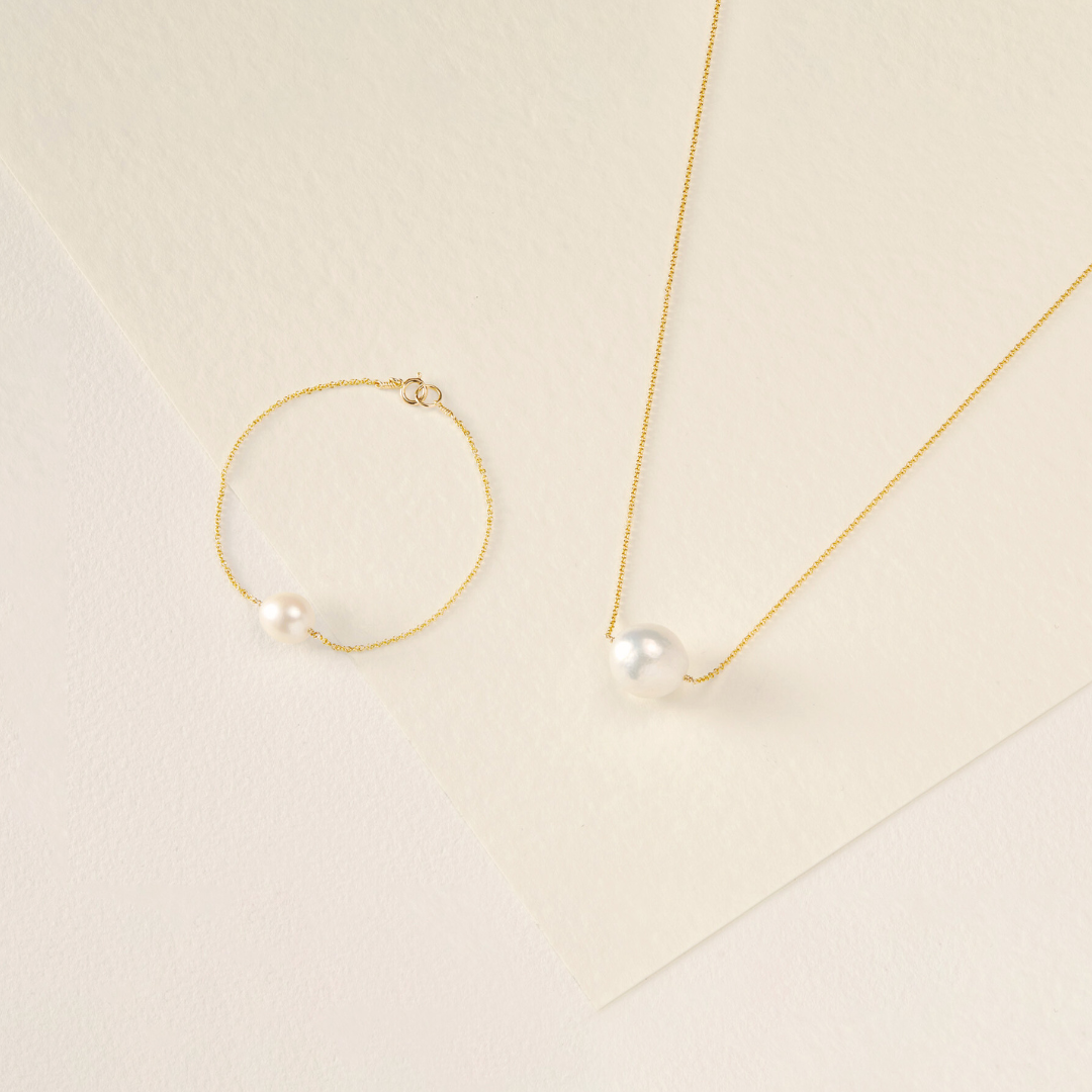 Rose Gold Large Pearl Bracelet