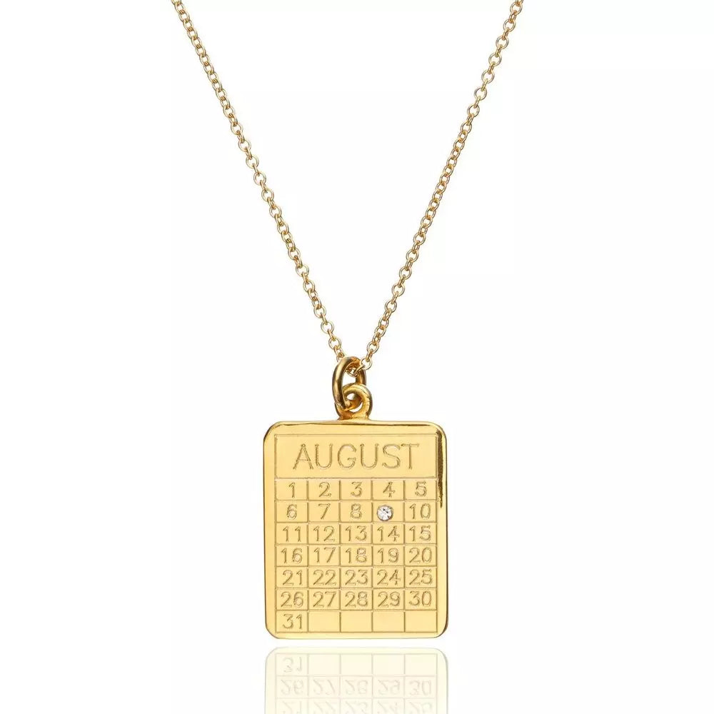 Gold Special Date Calendar Necklace