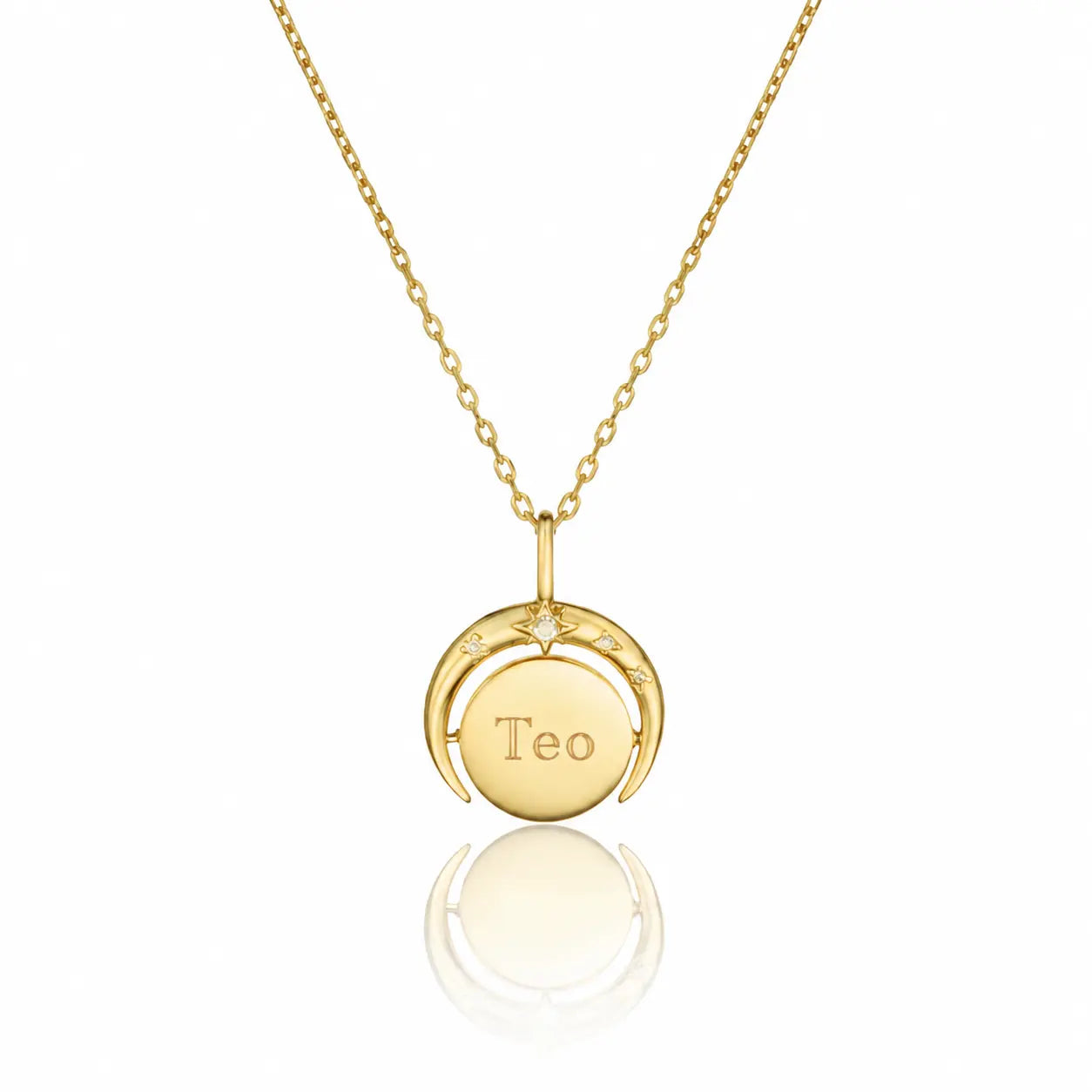 Gold Star Spinning Disc Necklace