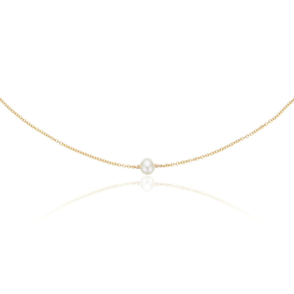 Gold Single Pearl Choker