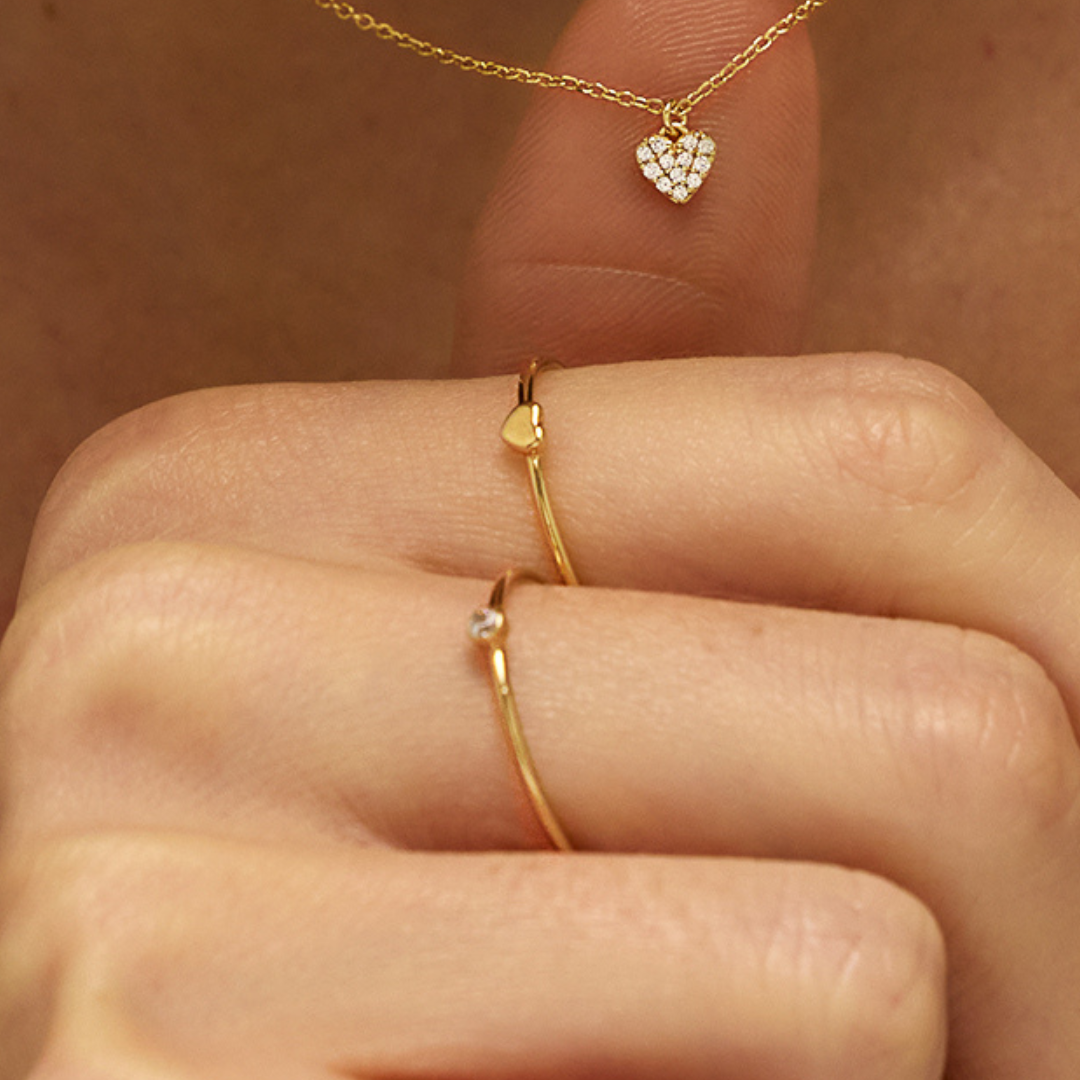 Gold Tiny Heart Ring