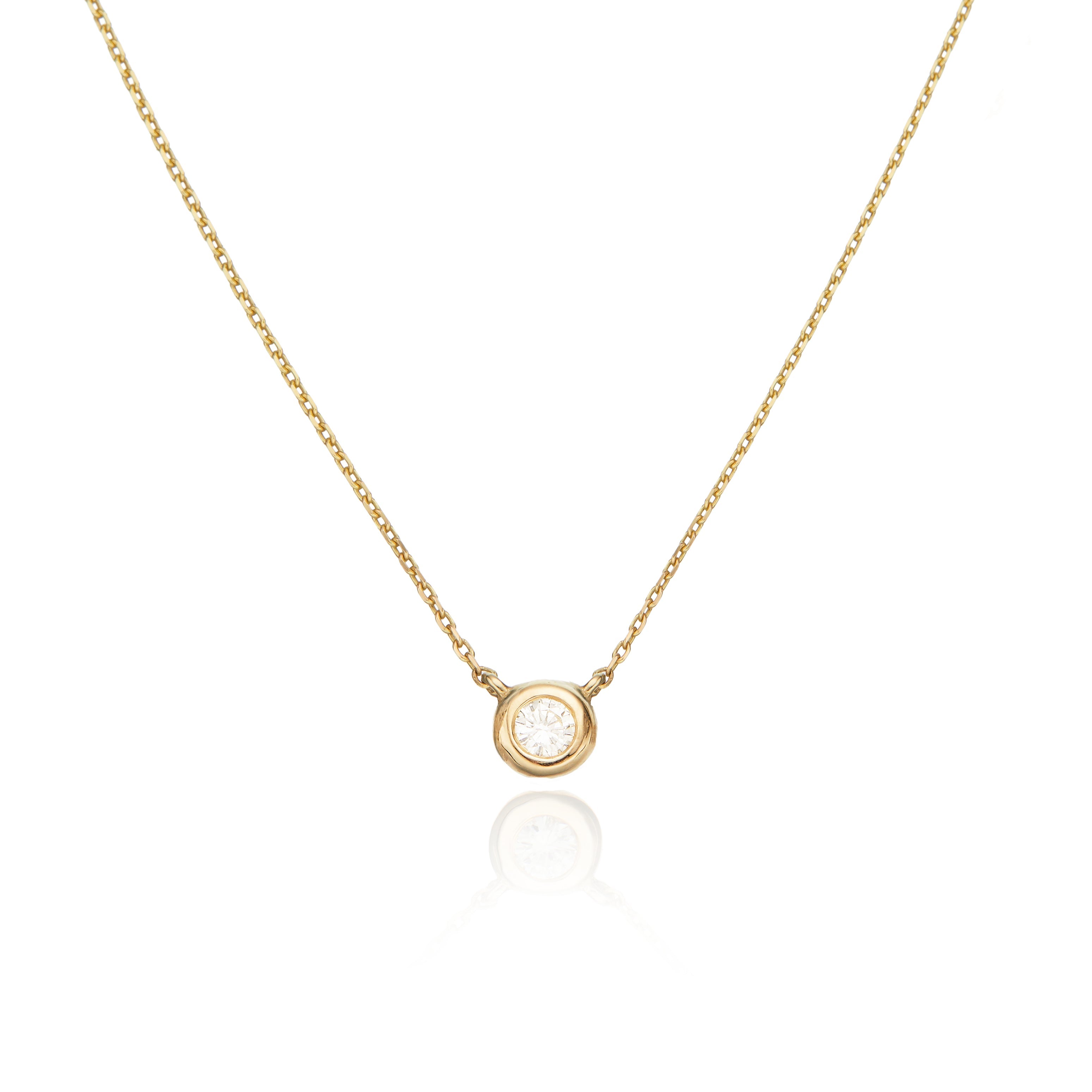 Solid Gold Floating Diamond Necklace Lily Roo