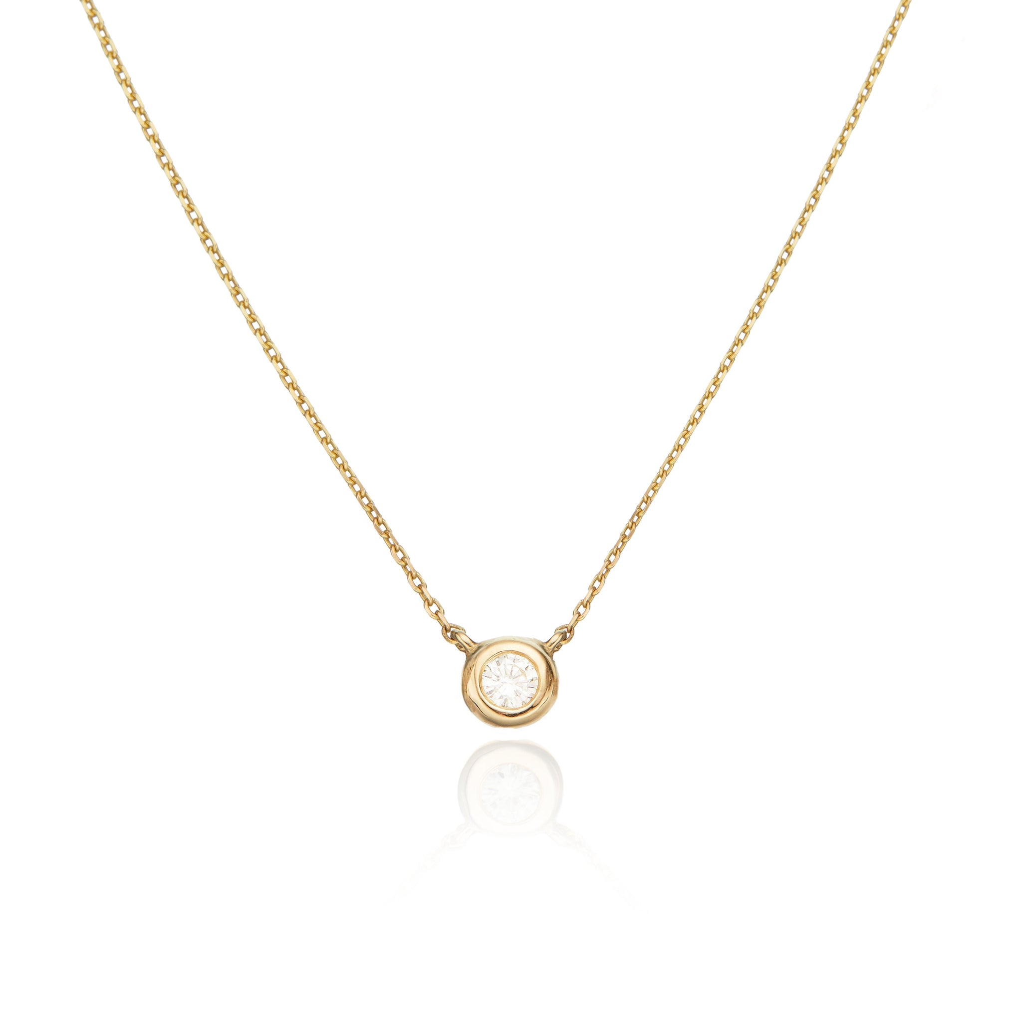 Solid Gold Floating Diamond Necklace – LILY ROO
