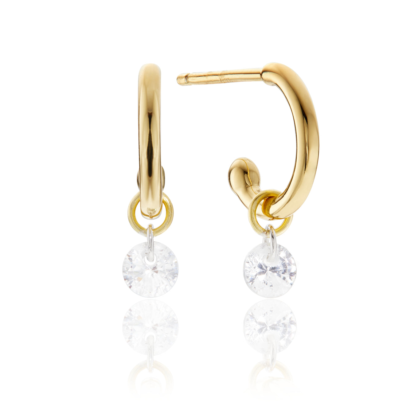 Gold Diamond Style Drop Earrings