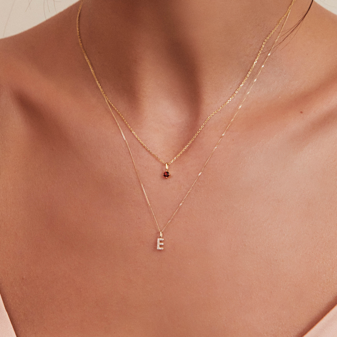 Gold Small Individual Birthstone Charm