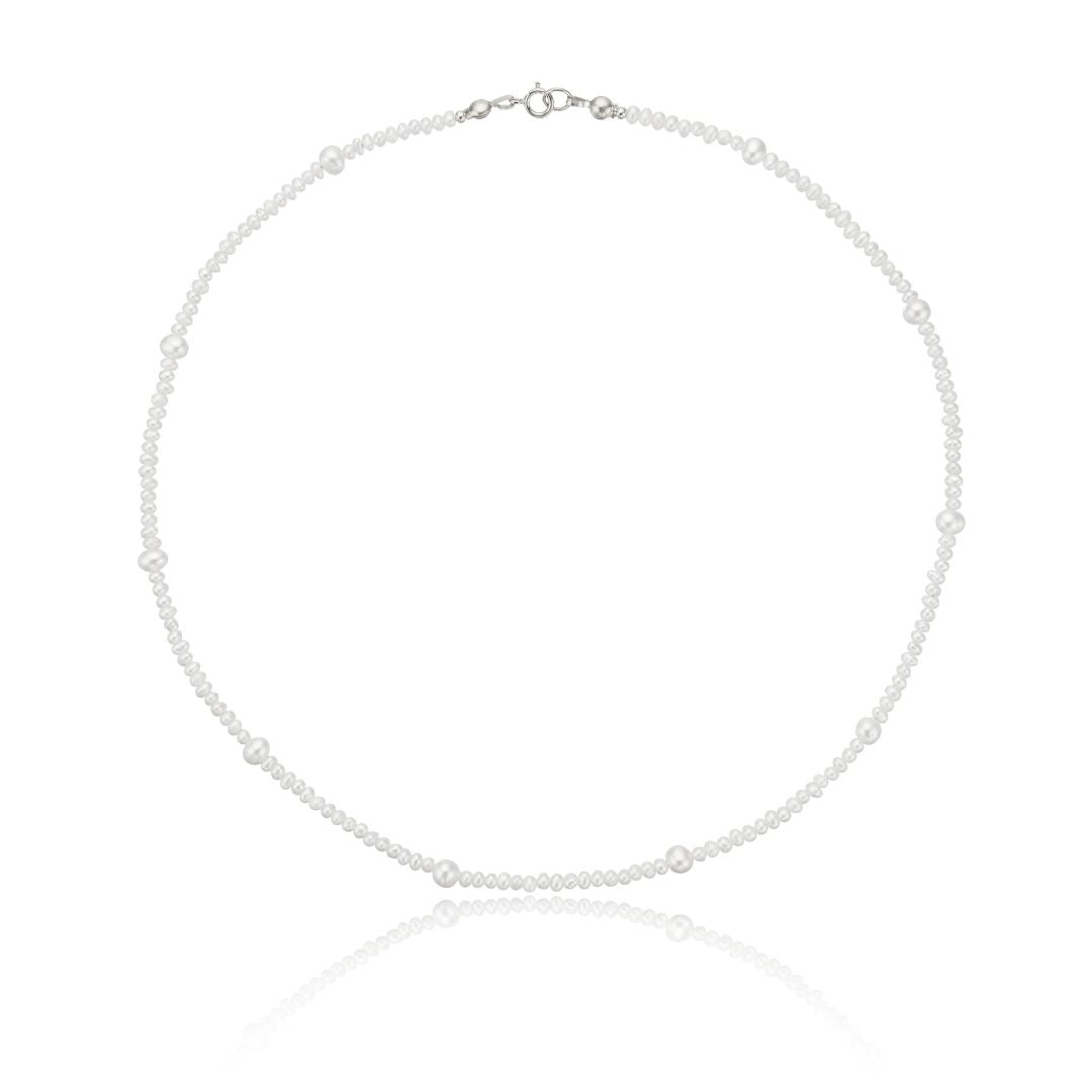 Silver Multi Pearl Choker