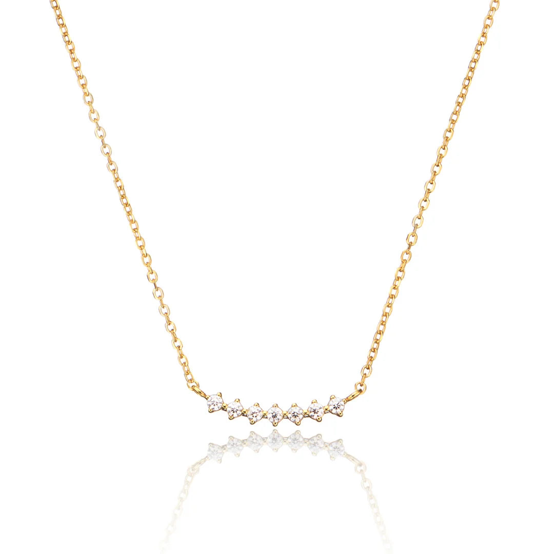 Gold Diamond Style Curve Necklace