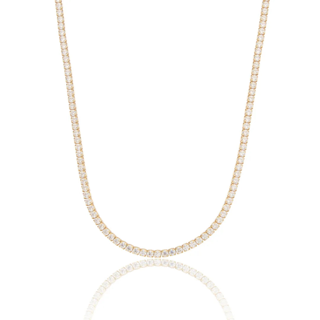 Gold Diamond Style Tennis Necklace