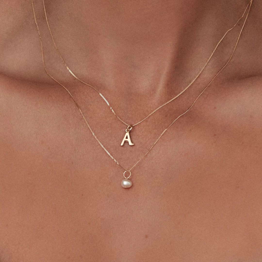 Gold Single Pearl Necklace