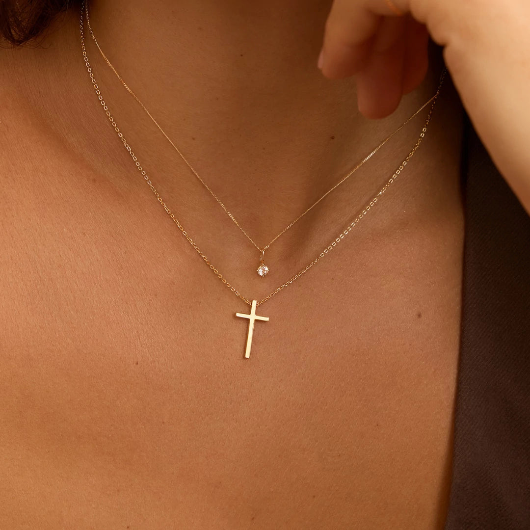 Gold Small Birthstone Pendant Necklace