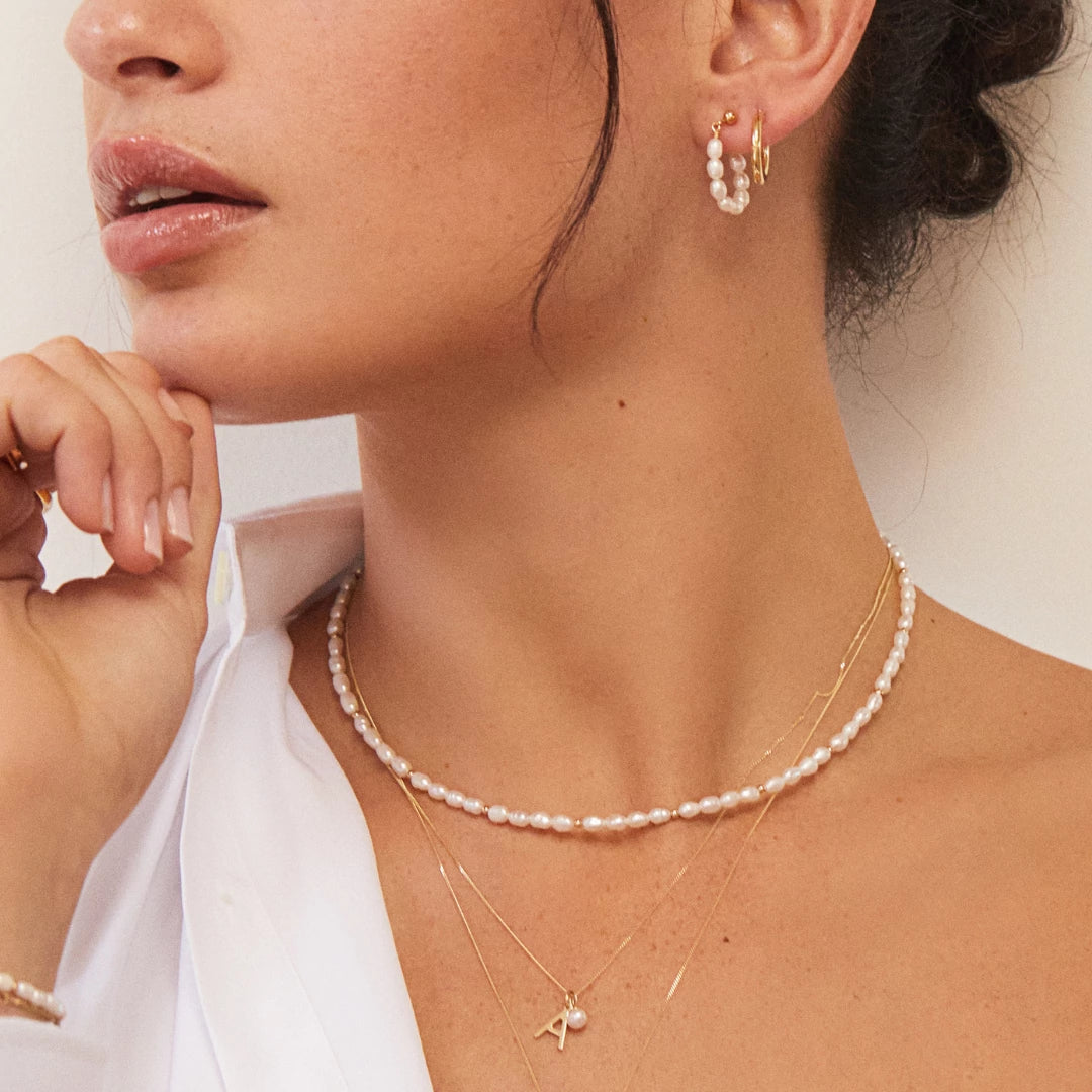 Gold Beaded Seed Pearl Choker