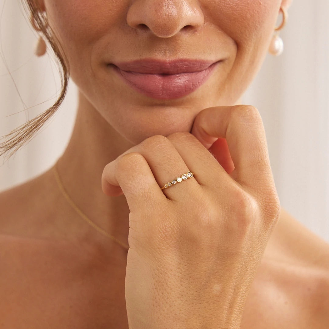 Gold Graduated Diamond Style Stacking Ring