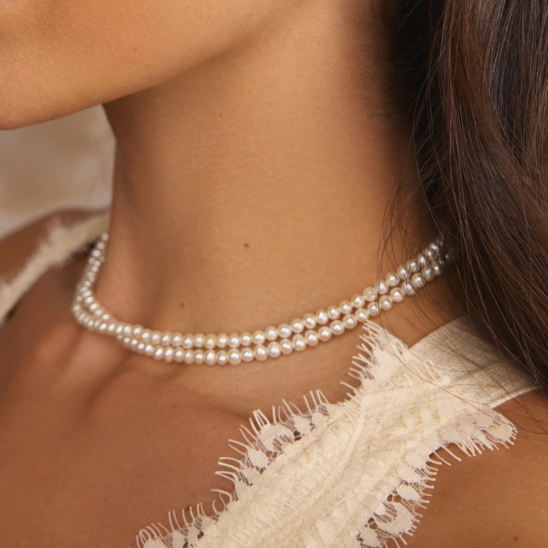 Gold Pearl Choker