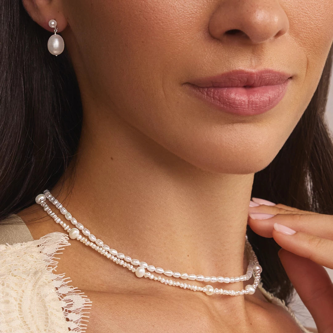 Silver Seed Pearl Choker