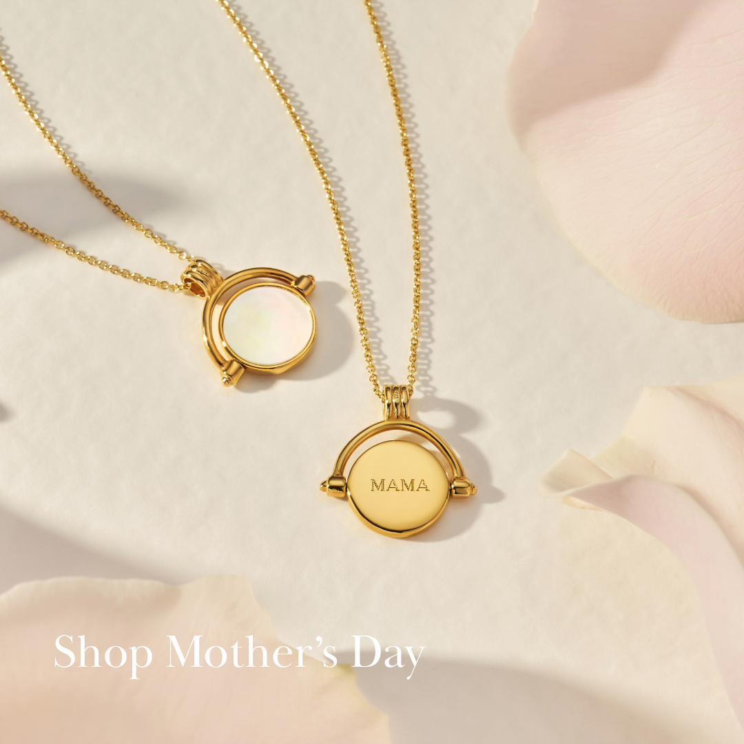 Gold Mother of Pearl Spinning Disc Necklace