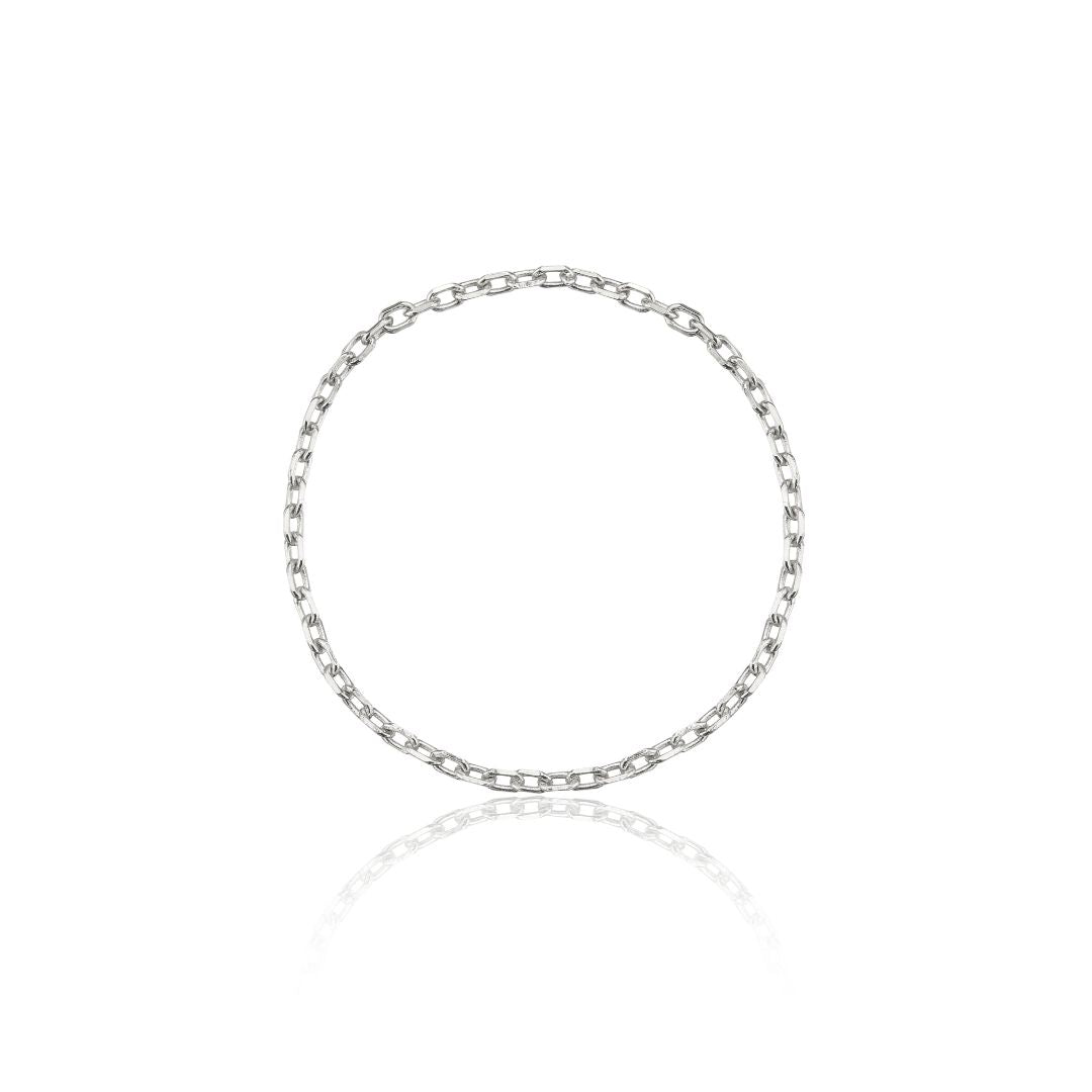 Solid White Gold Chain Ring