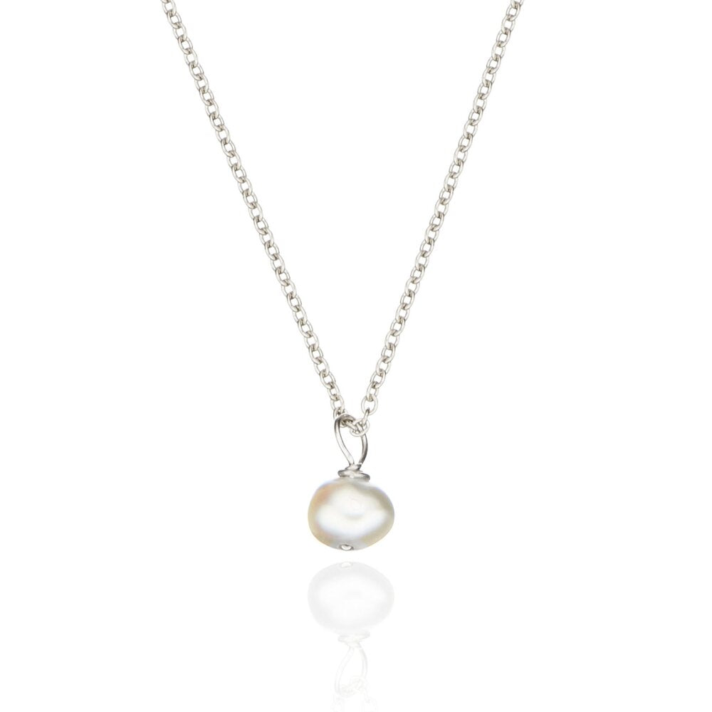 Silver Single Pearl Necklace