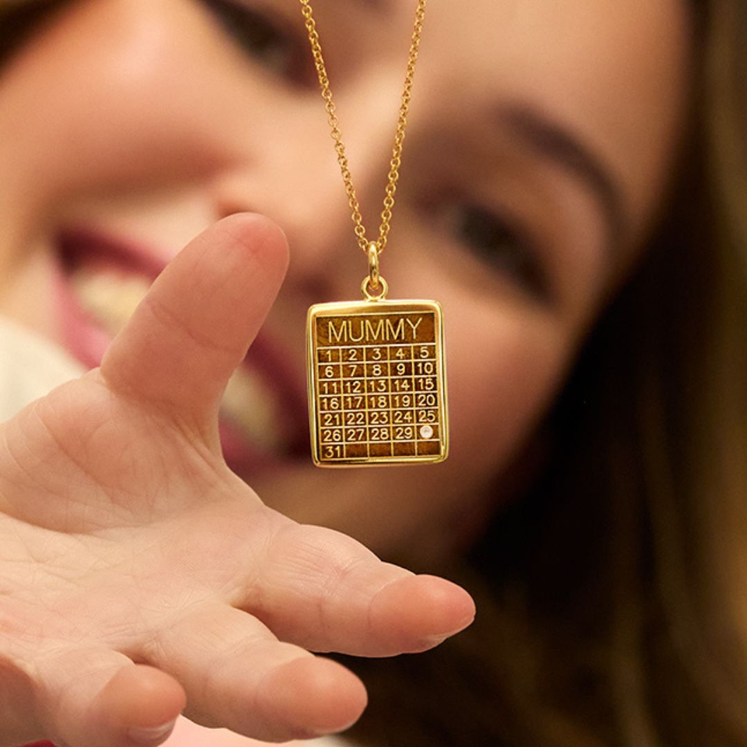 Silver Personalised Family Calendar Necklace