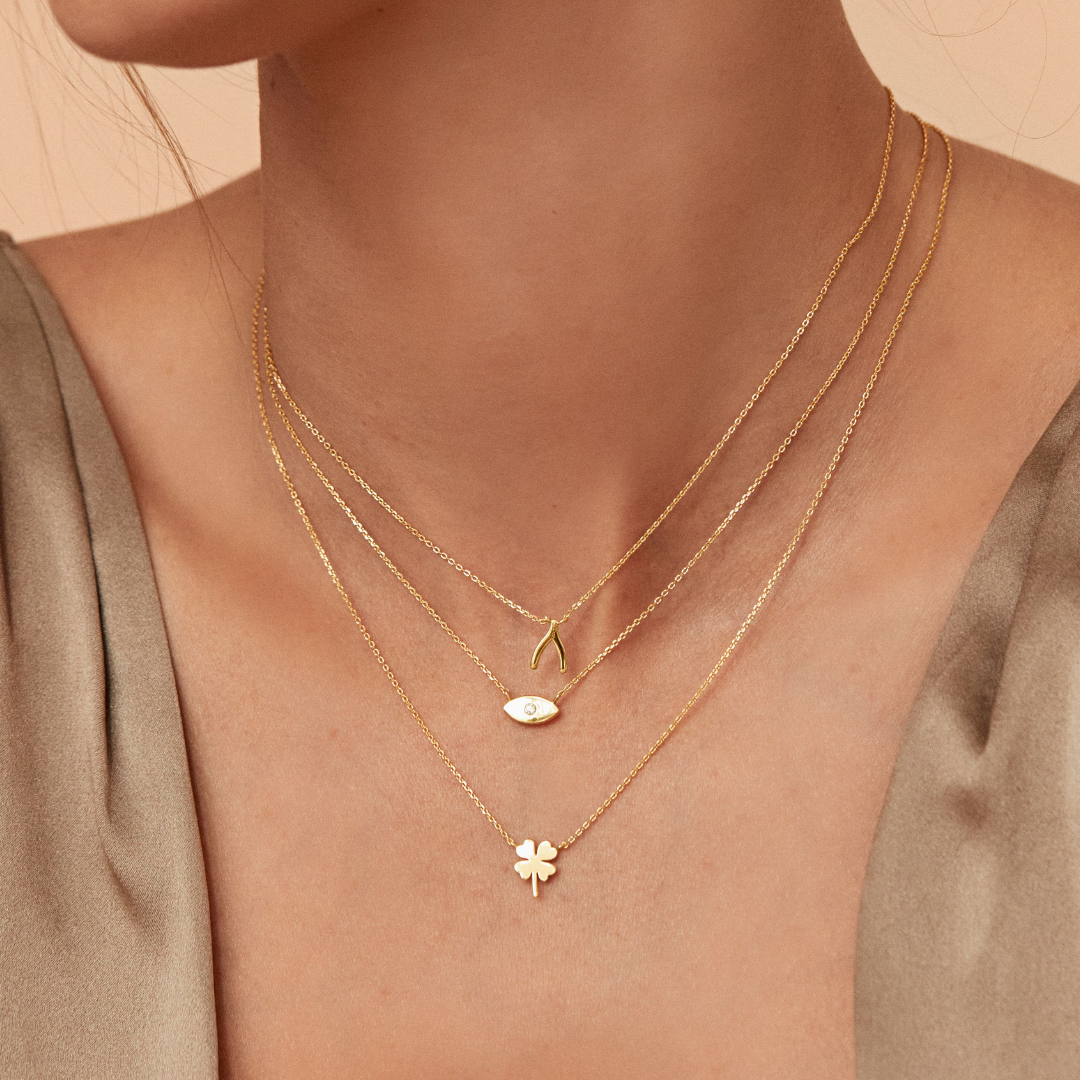Gold Wishbone Necklace