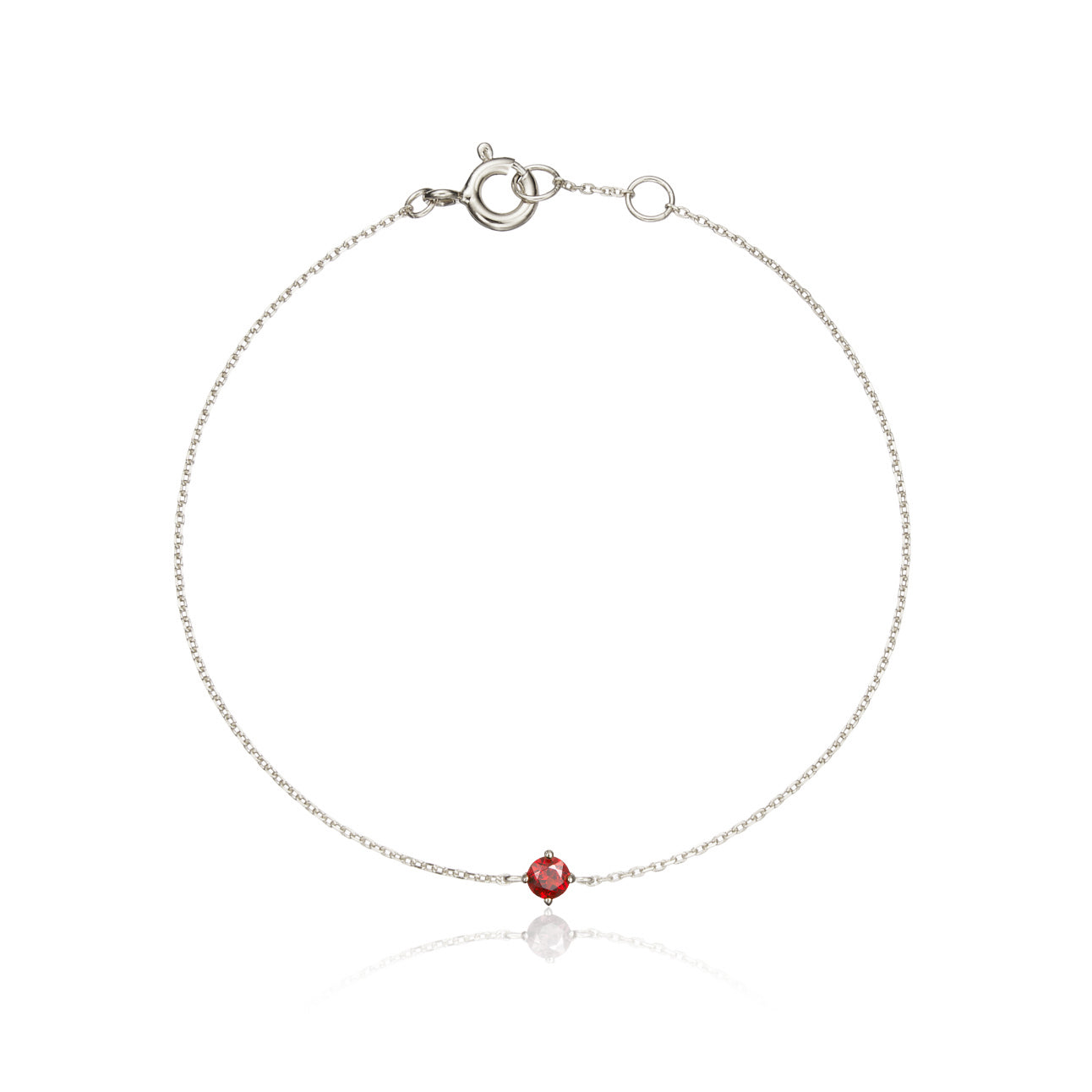 Silver Small Birthstone Pendant Bracelet