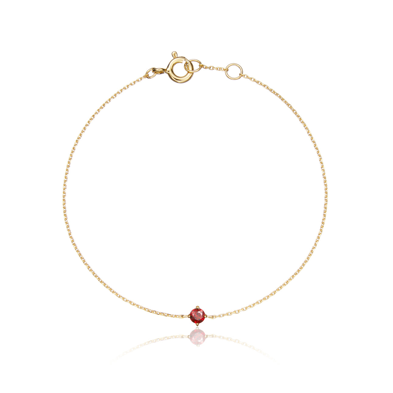 Gold Small Birthstone Pendant Bracelet