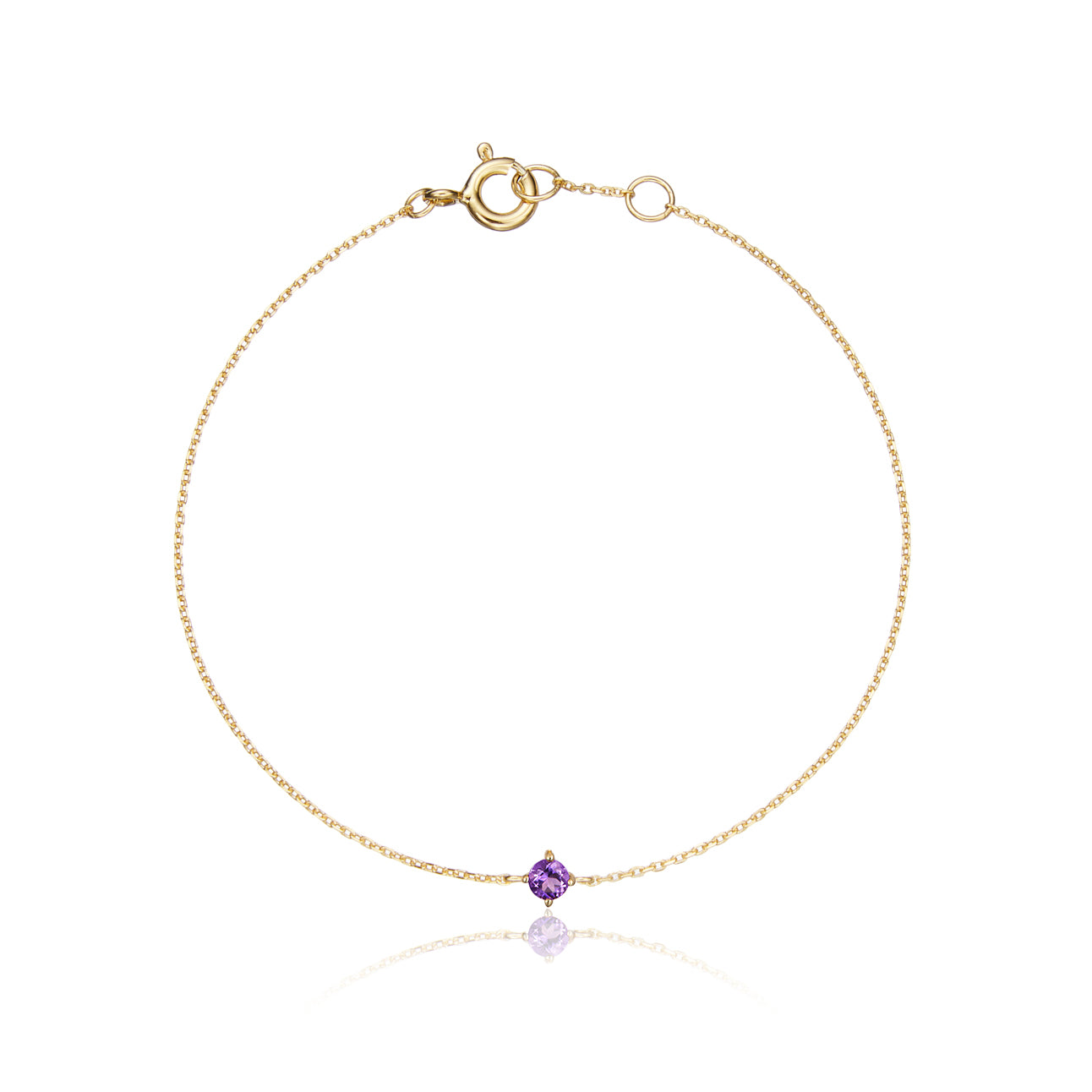 Gold Small Birthstone Pendant Bracelet