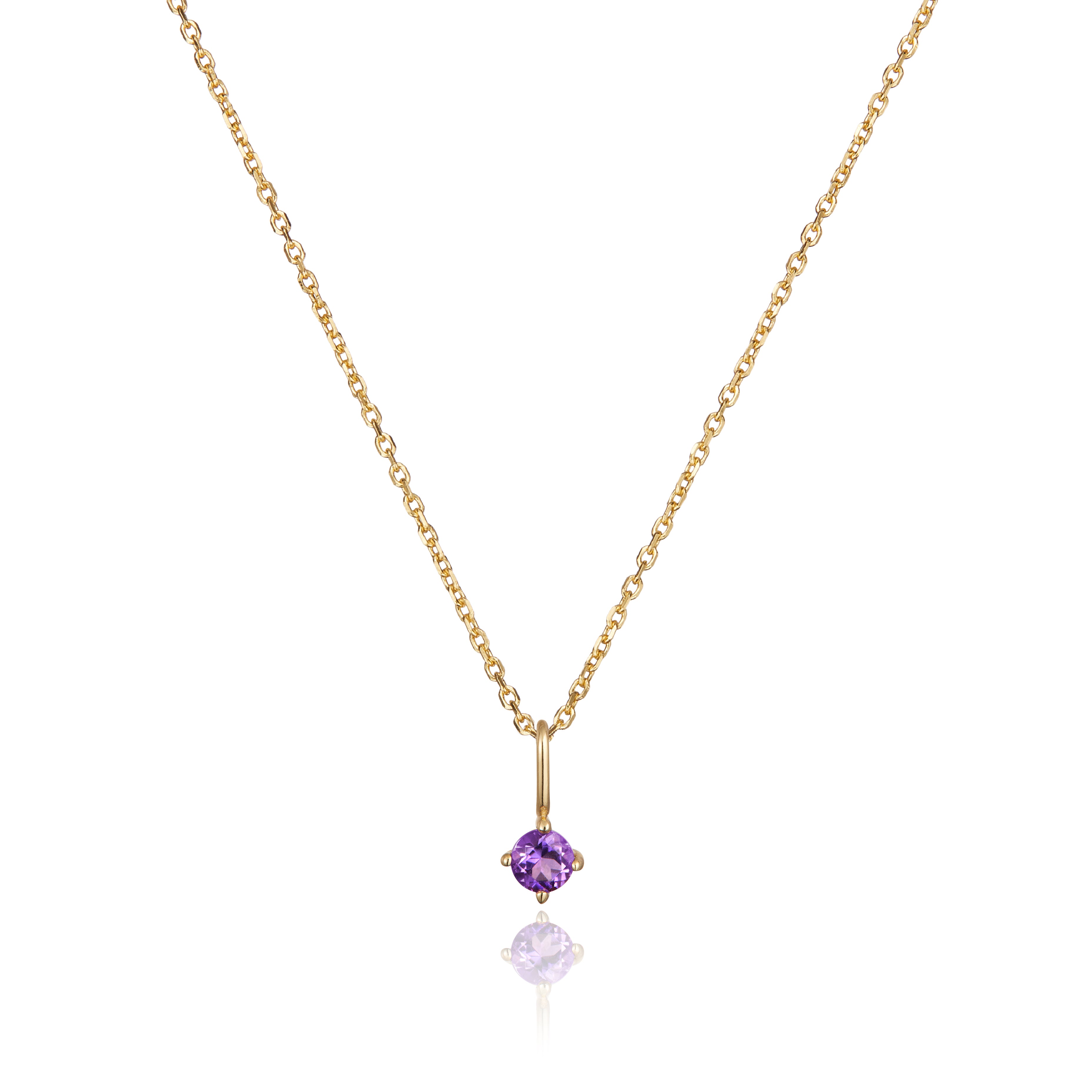 Gold Small Birthstone Pendant Necklace