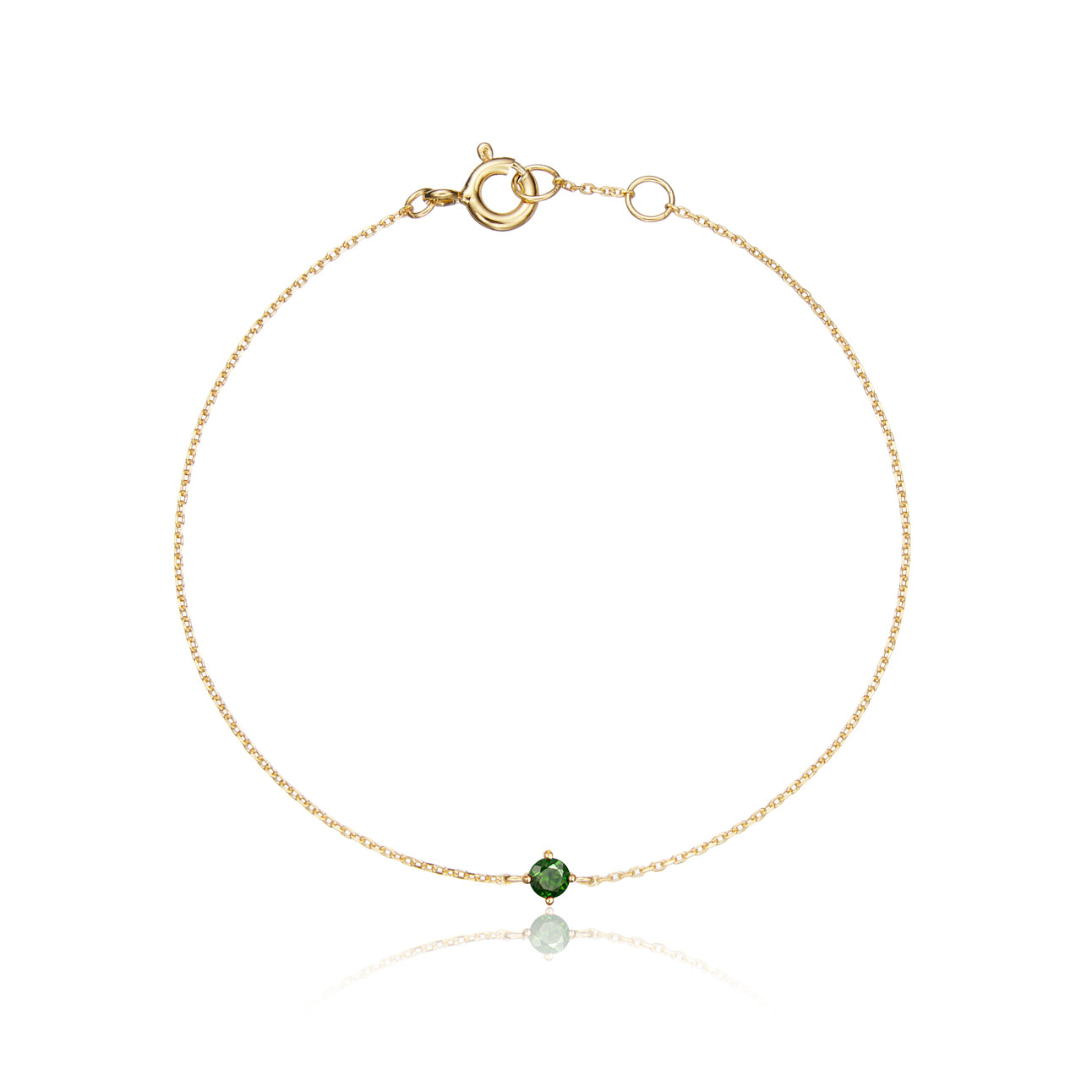 Gold Small Birthstone Pendant Bracelet