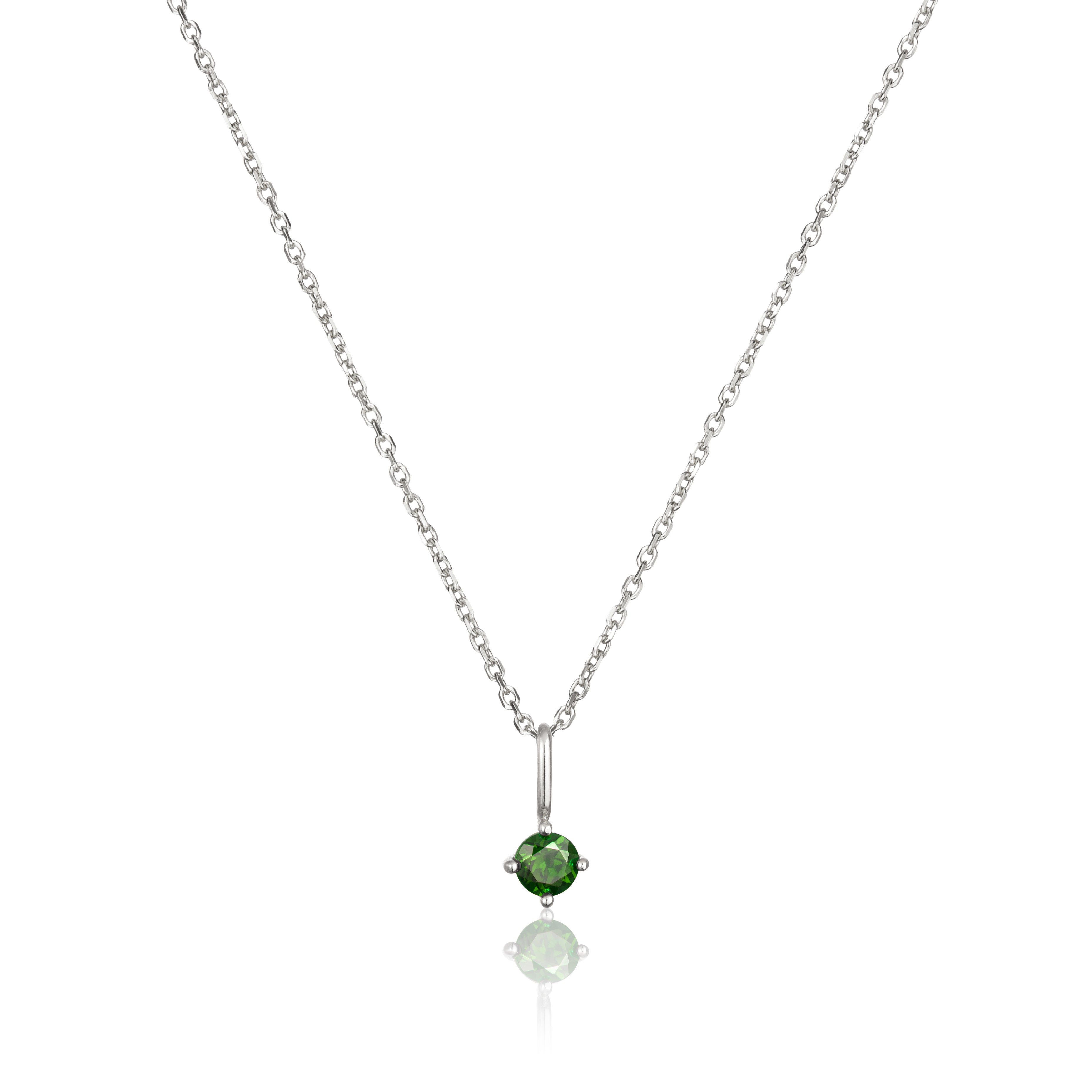 Silver Small Birthstone Pendant Necklace