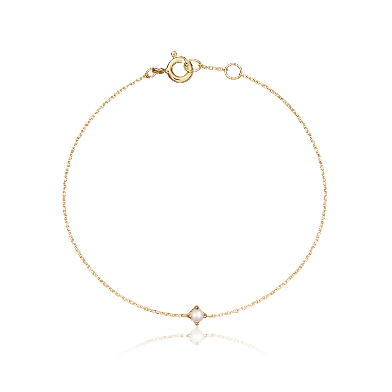 Gold Small Birthstone Pendant Bracelet