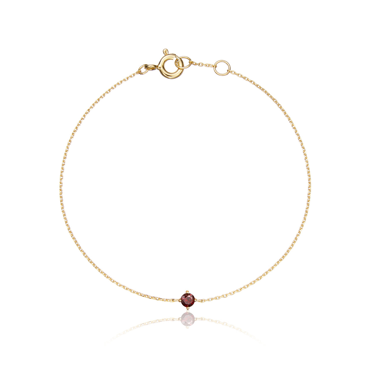 Gold Small Birthstone Pendant Bracelet