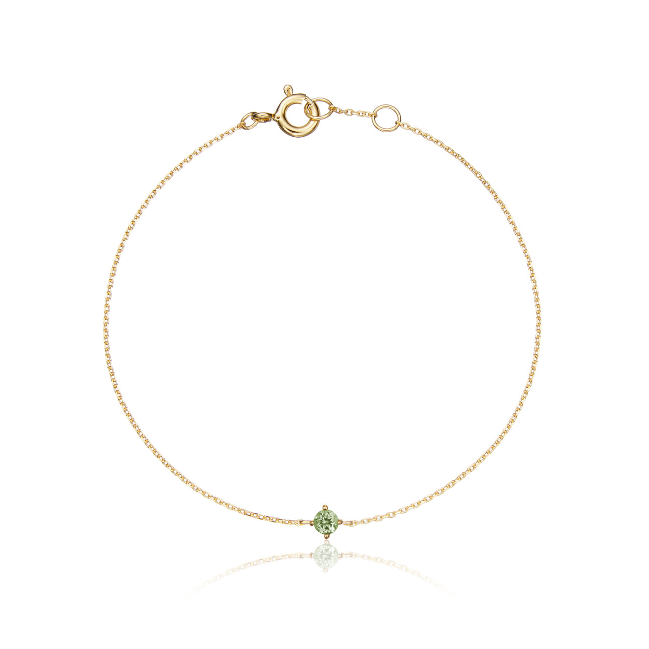 Gold Small Birthstone Pendant Bracelet