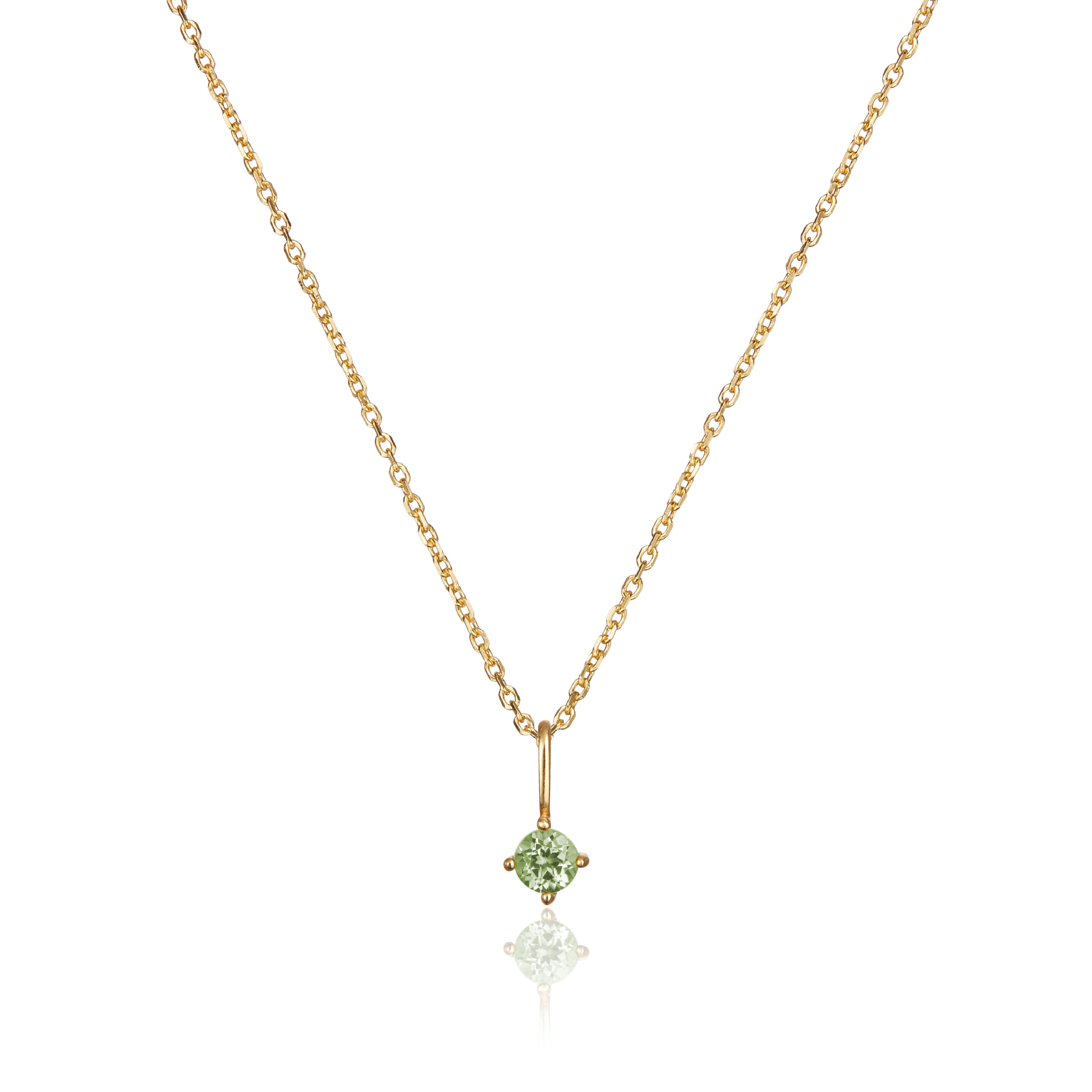 Gold Small Birthstone Pendant Necklace