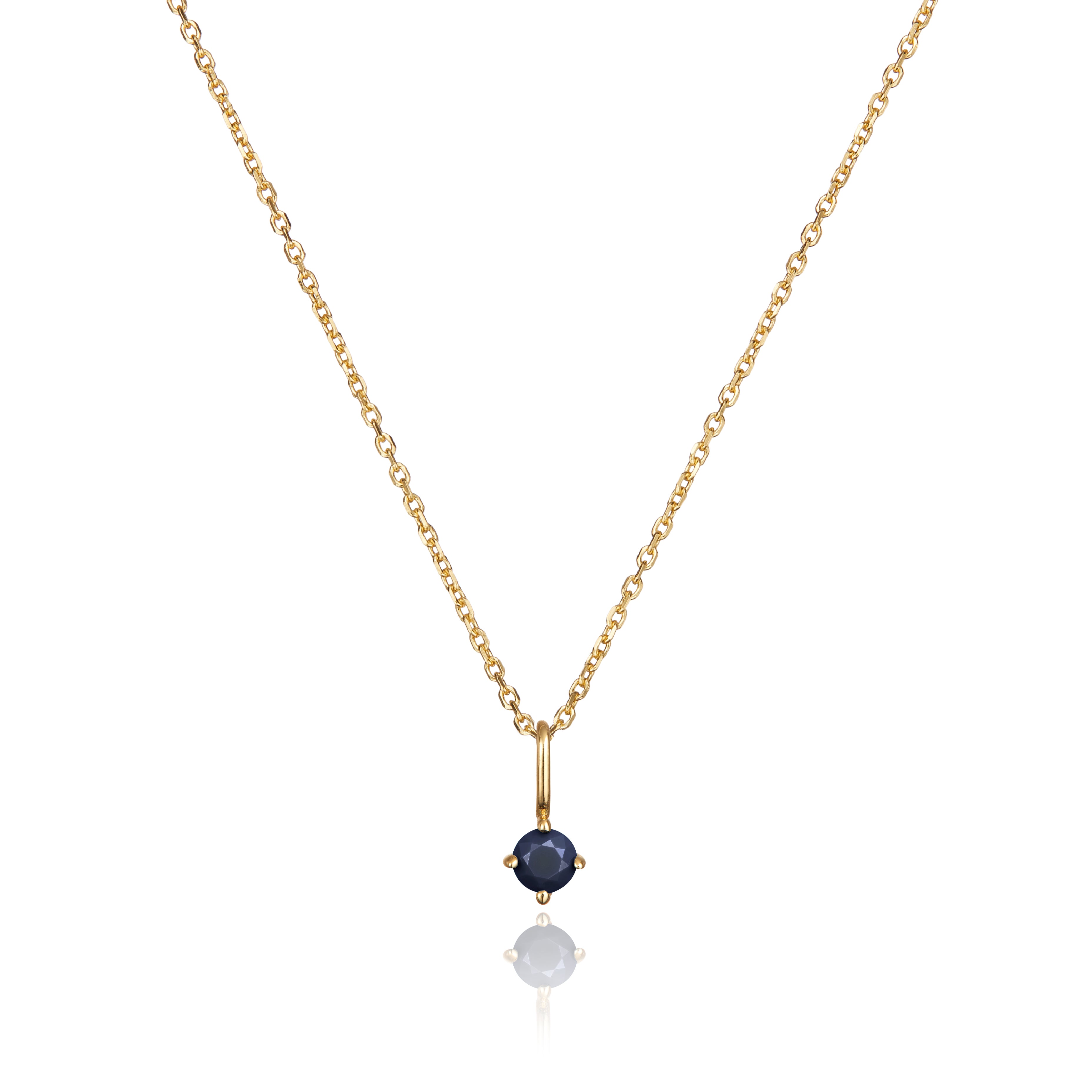 Gold Small Birthstone Pendant Necklace