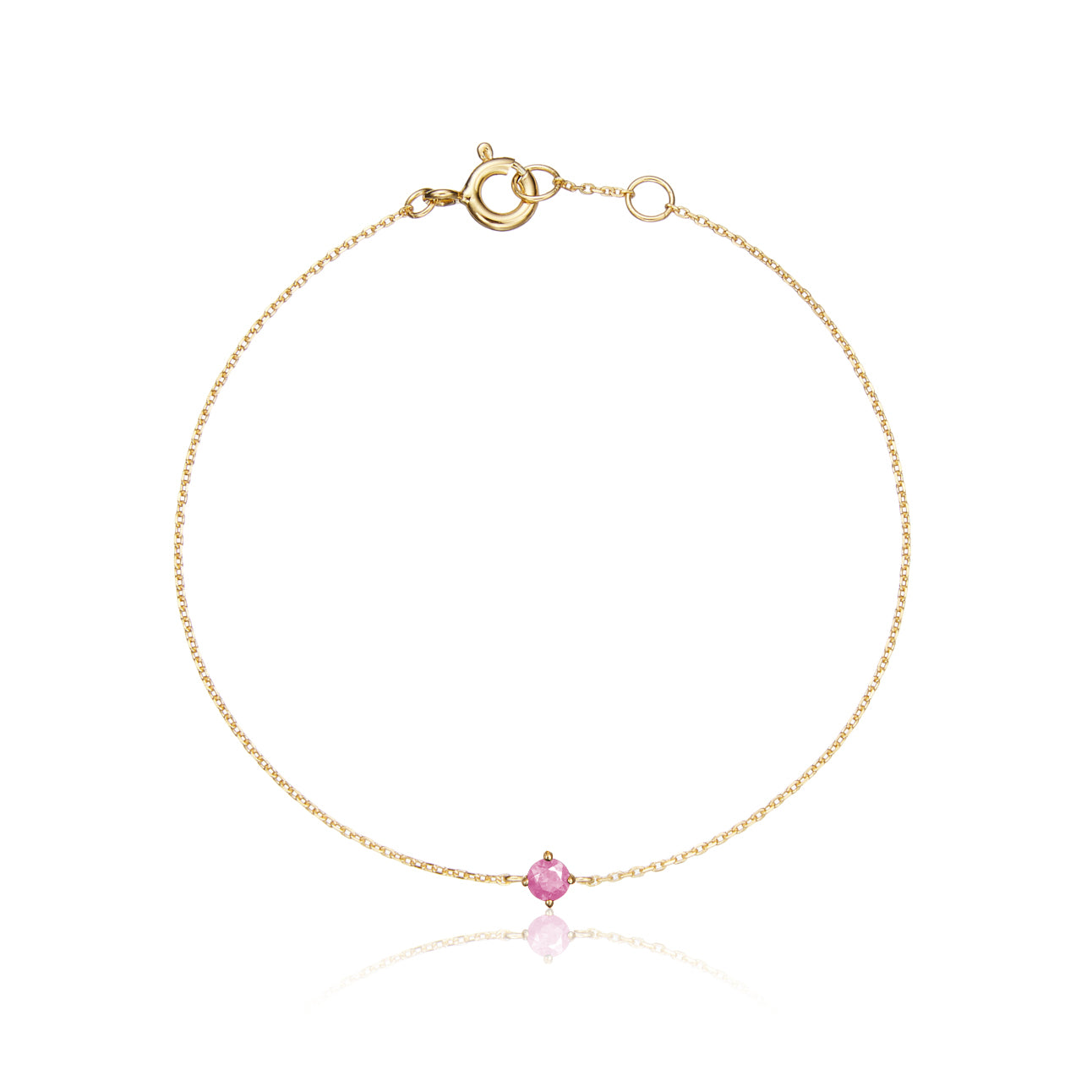 Gold Small Birthstone Pendant Bracelet