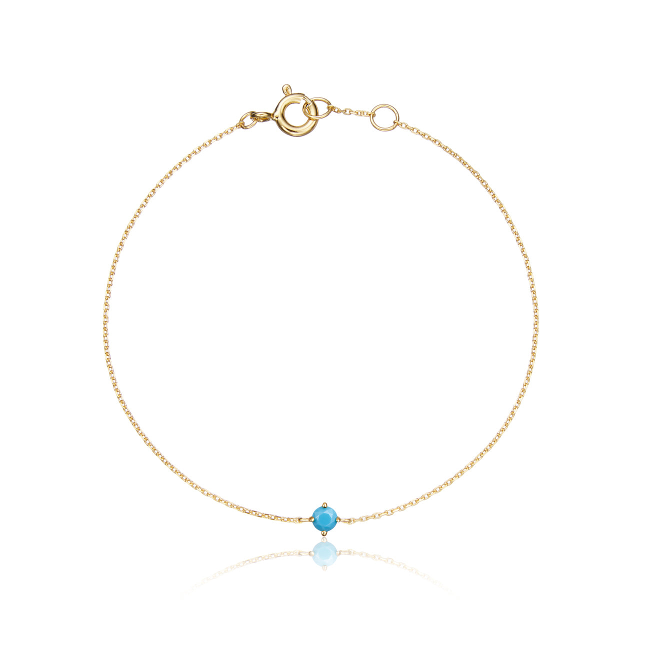 Gold Small Birthstone Pendant Bracelet