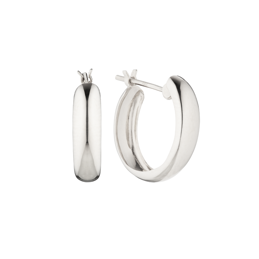 Silver Plain Hoop Earrings