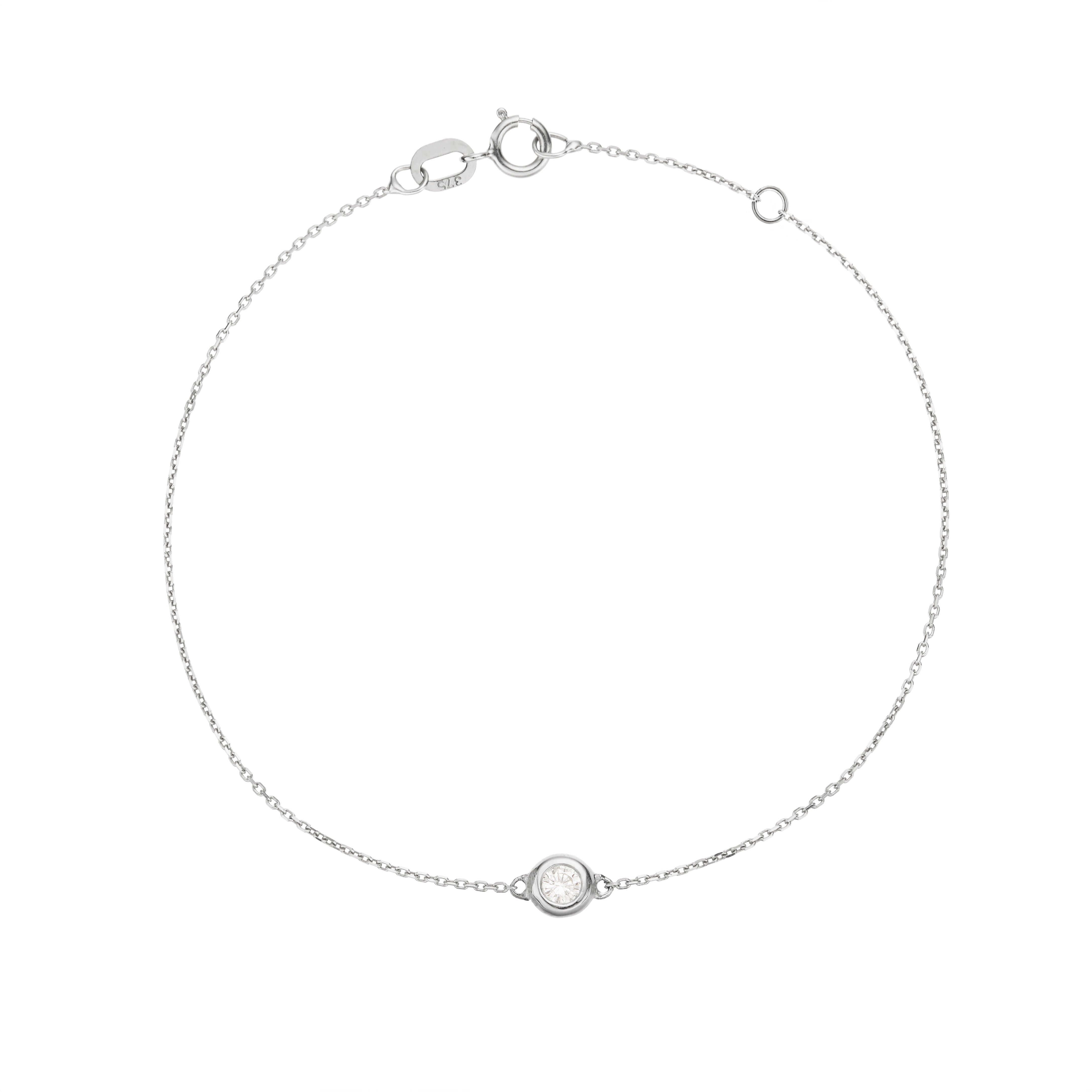 Solid White Gold Floating Diamond Bracelet