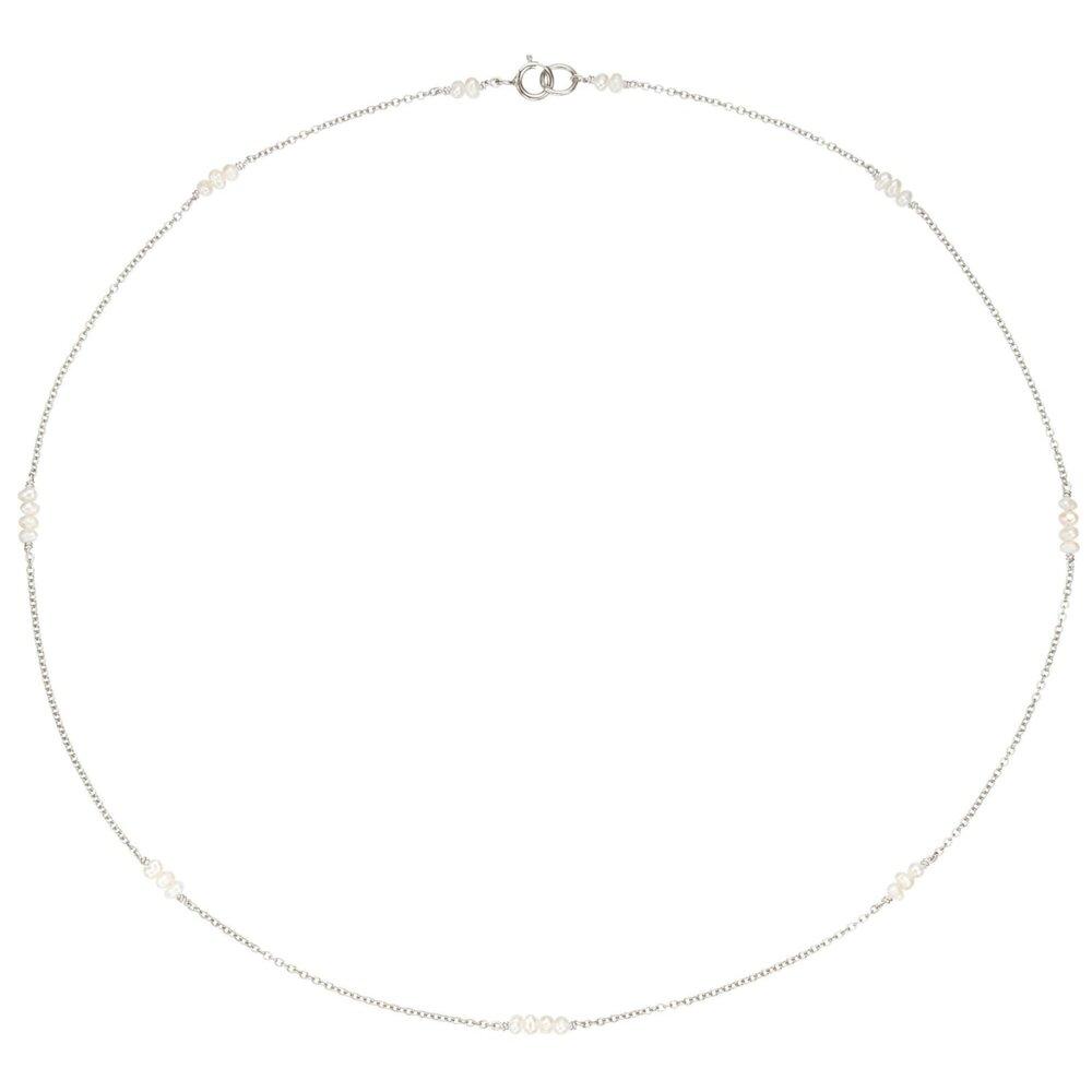 Solid White Gold Mini Pearl Choker