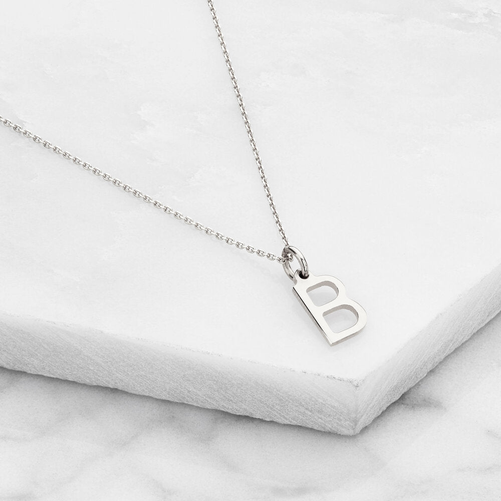 Silver Initial Letter Necklace