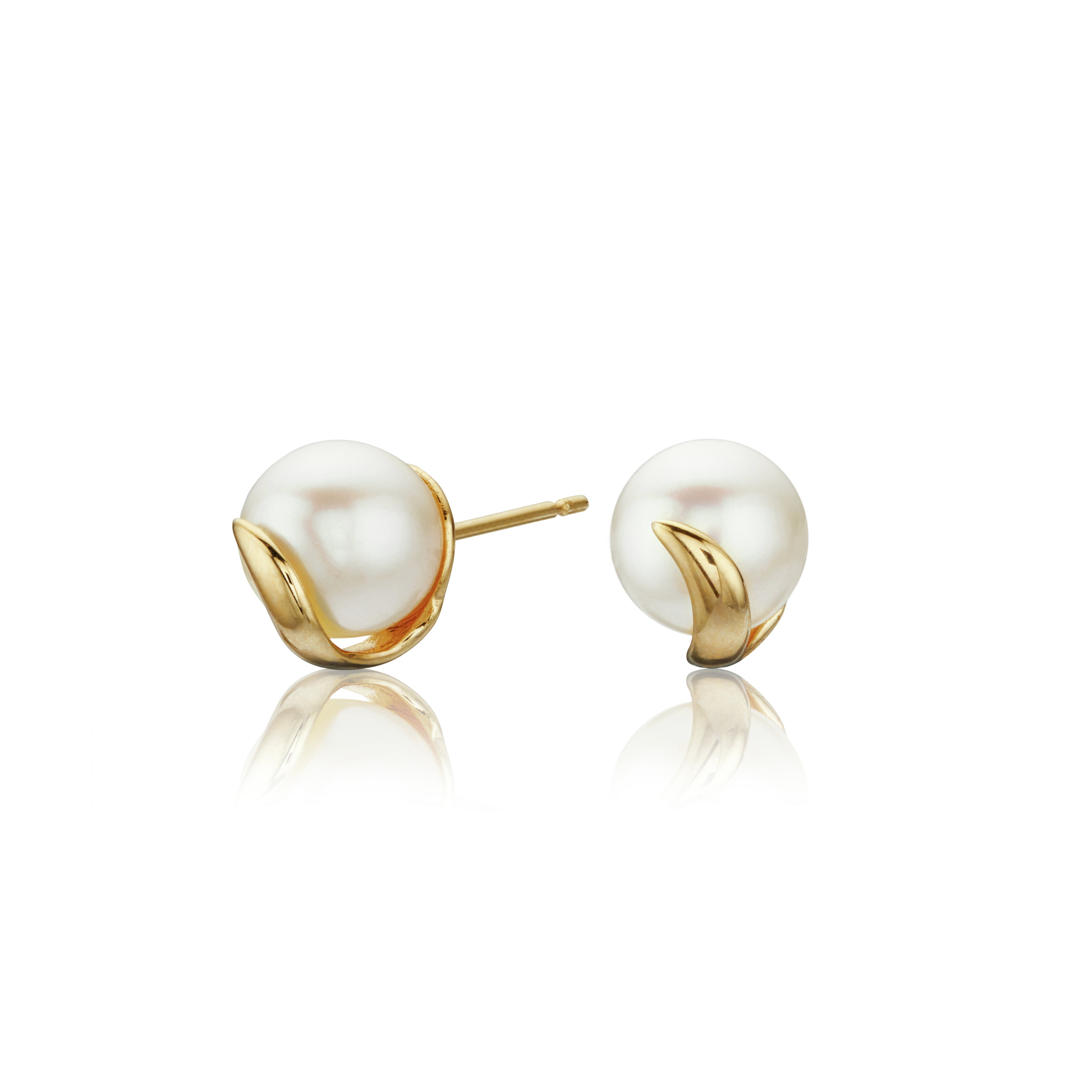 Solid Gold Pearl Studs