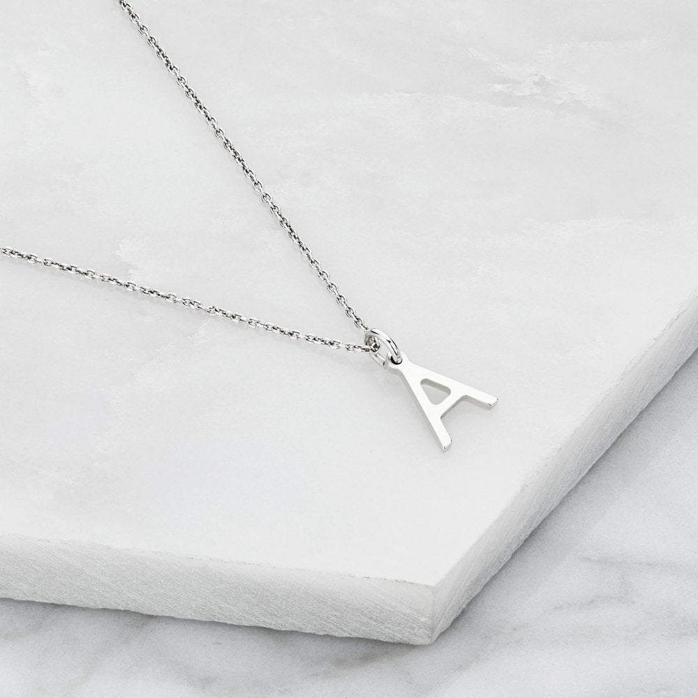Silver Initial Letter Necklace